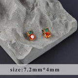 18k Plated Zircon Copper DIY Earrings 6pcs/lot