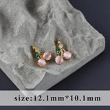 18k Plated Zircon Copper DIY Earrings 6pcs/lot
