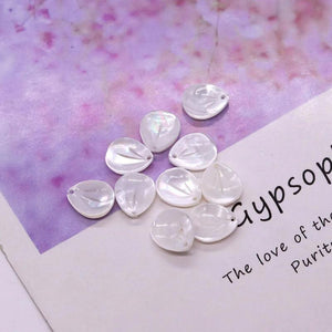5pcs Natural Seawater Shell Pendant Pearl Leaf Carving DIY Necklace Making