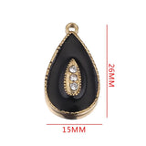 5pcs Stainless Steel Enamel Drop Charms for DIY Jewelry Making