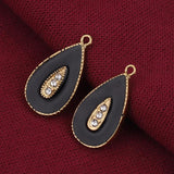 5pcs Stainless Steel Enamel Drop Charms for DIY Jewelry Making