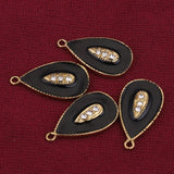 5pcs Stainless Steel Enamel Drop Charms for DIY Jewelry Making