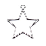 20pcs Hollow Star Charms 30x27mm Rhodium Alloy Pendant DIY Jewelry Findings