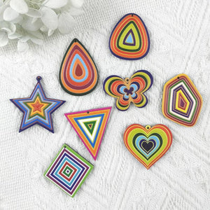 10pcs Boho Geometric Acrylic Charms for DIY Earring Keychain Making