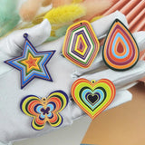 10pcs Boho Geometric Acrylic Charms for DIY Earring Keychain Making