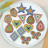 10pcs Boho Geometric Acrylic Charms for DIY Earring Keychain Making
