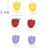 10 Pcs Mixed Enamel Tulip Flower Charms Pendant DIY Women Jewelry