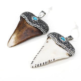 Triangle Cattle Bone Turquoise Pendant Jewelry Making Gift