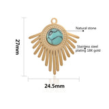 4pcs Boho Stone & Steel Charm Pendants for DIY Jewelry Making
