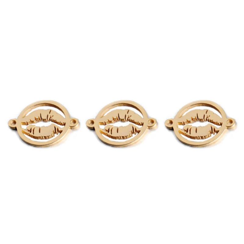 5PCS Stainless Steel Lips Mouth Pendants for Jewelry DIY Making