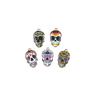 Enamel Sugar Skull Charm for DIY Pendant