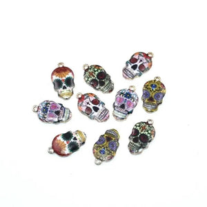 Enamel Sugar Skull Charm for DIY Pendant