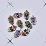 Enamel Sugar Skull Charm for DIY Pendant
