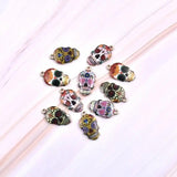 Enamel Sugar Skull Charm for DIY Pendant