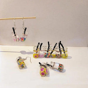 10pcs Candy Drink Bottle Resin Charms 3D Glass Beverage Bottle Pendants