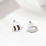 Enamel Bee Charm for Jewelry Making 14x13mm