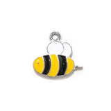 Enamel Bee Charm for Jewelry Making 14x13mm