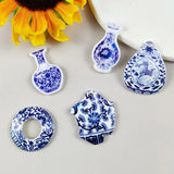 10pcs Ceramic Bottle Fragment Acrylic Charms Vase Pendant for Jewelry Making