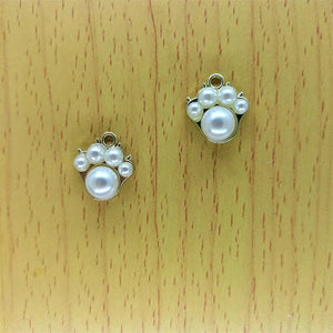 10pcs Cartoon Pearl Bear Paw Charm Footprint Charms DIY Jewelry Accessories