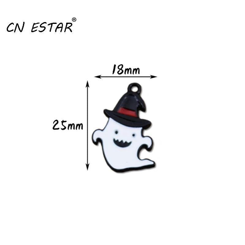 10pcs Halloween Ghost Hat Charms DIY Jewelry Alloy Pendant Earrings Keychain