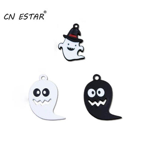 10pcs Halloween Ghost Hat Charms DIY Jewelry Alloy Pendant Earrings Keychain