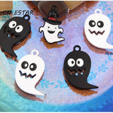 10pcs Halloween Ghost Hat Charms DIY Jewelry Alloy Pendant Earrings Keychain