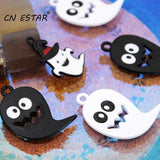 10pcs Halloween Ghost Hat Charms DIY Jewelry Alloy Pendant Earrings Keychain