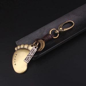 Engraved Foot Sole & Cross Charms - Vintage Jewelry Pendants