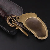 Engraved Foot Sole & Cross Charms - Vintage Jewelry Pendants