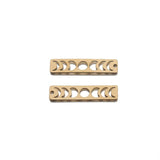 10pcs Raw Brass Moon Phase Rectangle Charms for DIY Earrings Making