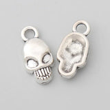 40pcs Antique Silver Skull DIY Skeleton Charms 9*17mm AAC1137