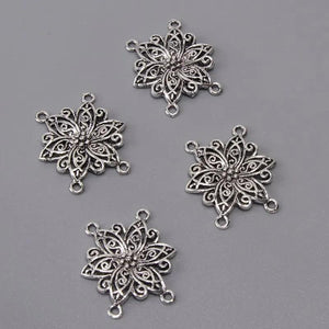 10 Pc Tibetan Silver Flower Charms Pendant Jewelry Making Supplies