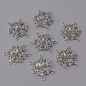 10 Pc Tibetan Silver Flower Charms Pendant Jewelry Making Supplies