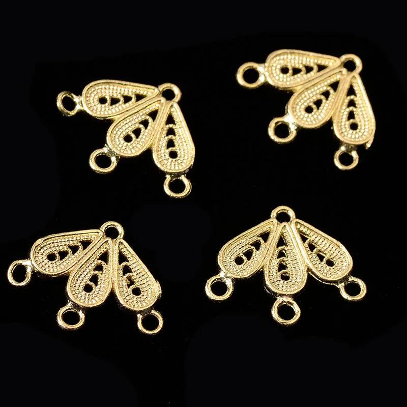10pcs Plated Leaf Charm Copper Pendant for DIY Jewelry Making