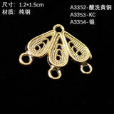 10pcs Plated Leaf Charm Copper Pendant for DIY Jewelry Making