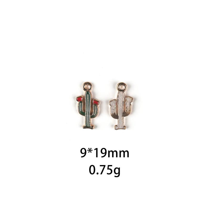 10pcs Cactus Enamel Charms for Jewelry Making