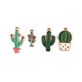 10pcs Cactus Enamel Charms for Jewelry Making