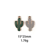 10pcs Cactus Enamel Charms for Jewelry Making