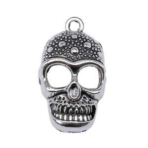 10pcs Skull Charms Antique Silver Plated For Jewelry Making Zinc Alloy Charms