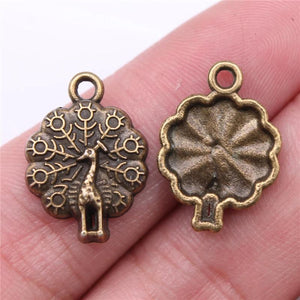 20pcs 21x15mm Peacock Charms Pendants Jewelry Findings DIY Accessories