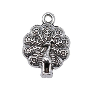 20pcs 21x15mm Peacock Charms Pendants Jewelry Findings DIY Accessories