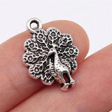 20pcs 21x15mm Peacock Charms Pendants Jewelry Findings DIY Accessories