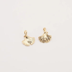 5PC Zinc Alloy Ginkgo Biloba Leaves Charms Pendant for DIY Earrings