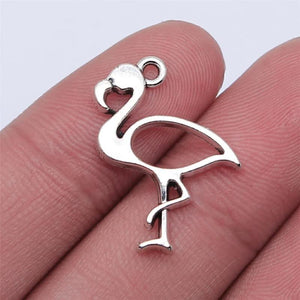 20pcs Flamingo Charms Antique Silver/Bronze Plated for Jewelry Making