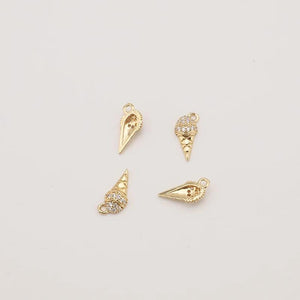 5PC Ice Cream Zircon Charms Pendants for DIY Jewelry Making JA0578