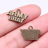 20pcs Army Brat Charms 19x12mm DIY Jewelry Findings Antique Plated