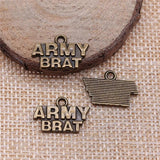 20pcs Army Brat Charms 19x12mm DIY Jewelry Findings Antique Plated