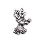 10pcs Christmas Deer Charms for Jewelry Making Antique Silver Plated