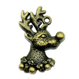 10pcs Christmas Deer Charms for Jewelry Making Antique Silver Plated