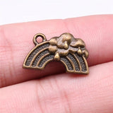 20pcs Rainbow Charms Antique Bronze Plated Pendants